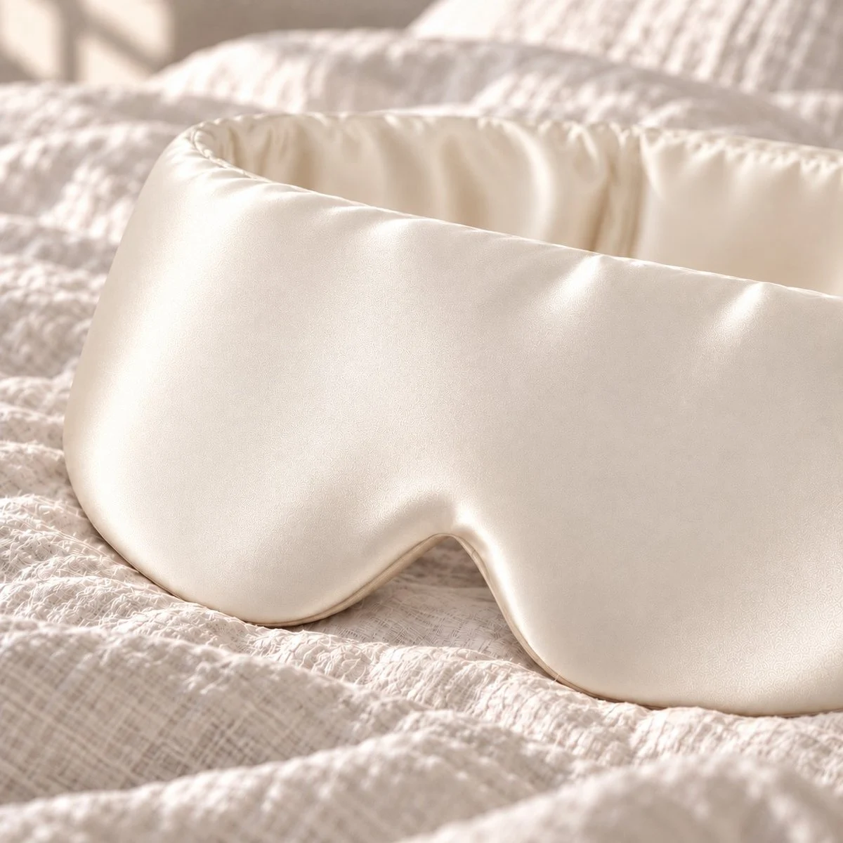 Découpe nez d’un masque de sommeil King en soie ivoire
